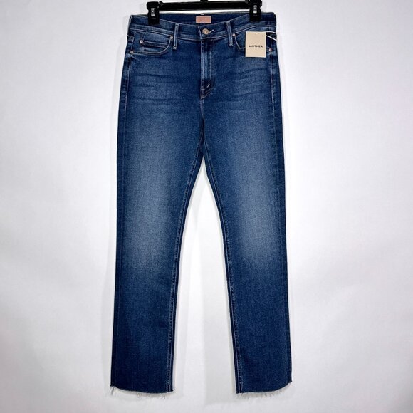 NWT Mother Mid-Rise Dazzler Flood Fray What's Your Sign Straight Jean Size 29 - Picture 1 of 16